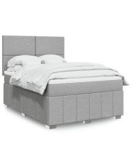 Sommier à lattes de lit avec matelas Gris clair 140x200cm Tissu | Mobilier & Déco