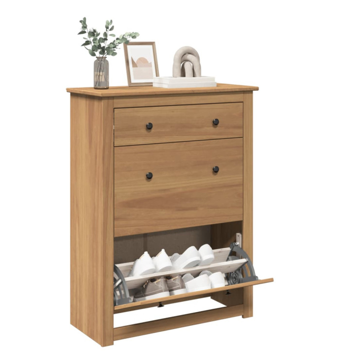 Armoire à chaussures Panama 80x35x105 cm bois de pin massif | Mobilier & Déco