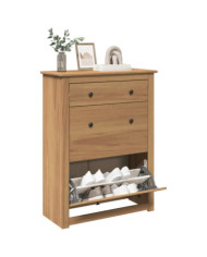 Armoire à chaussures Panama 80x35x105 cm bois de pin massif | Mobilier & Déco