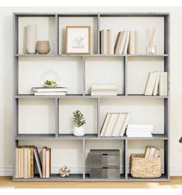 Bibliothèque sonoma gris 132x29x141,5 cm bois d'ingénierie | Mobilier & Déco