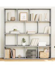 Bibliothèque gris béton 132x29x141,5 cm bois d'ingénierie | Mobilier & Déco