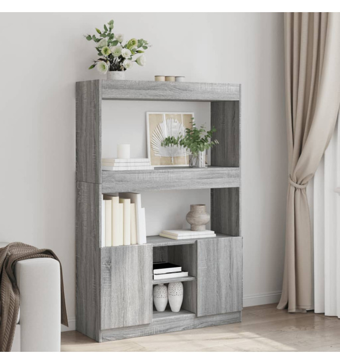 Buffet haut sonoma gris 92x33x140 cm bois d'ingénierie | Mobilier & Déco