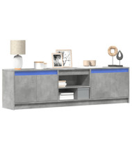 Meuble TV avec LED gris béton 180x34x50 cm bois d'ingénierie | Mobilier & Déco