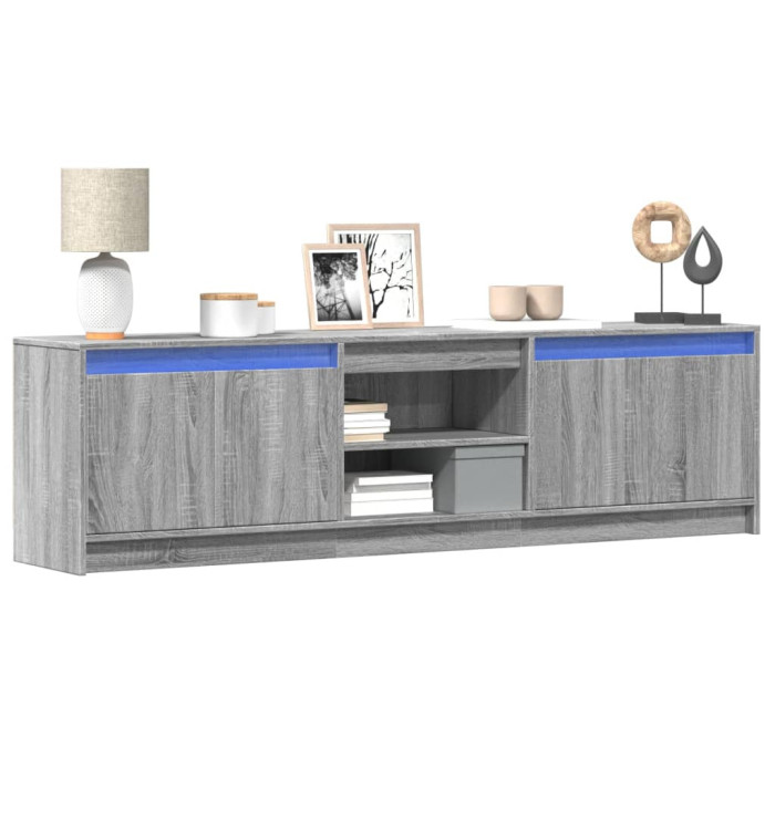 Meuble TV avec LED sonoma gris 180x34x50 cm bois d'ingénierie | Mobilier & Déco