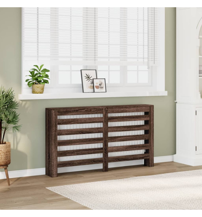 Cache-radiateur chêne marron 149x20x82 cm bois d'ingénierie | Mobilier & Déco