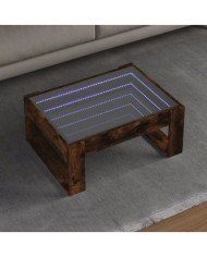 Table basse avec LED infini chêne fumé 70x53x30 cm | Mobilier & Déco