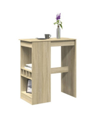 Table de bar avec étagères chêne sonoma bois d'ingénierie | Mobilier & Déco