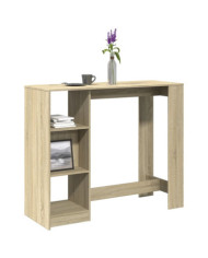 Table de bar avec étagère chêne sonoma bois d'ingénierie | Mobilier & Déco