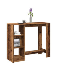 Table de bar avec étagère vieux bois bois d'ingénierie | Mobilier & Déco