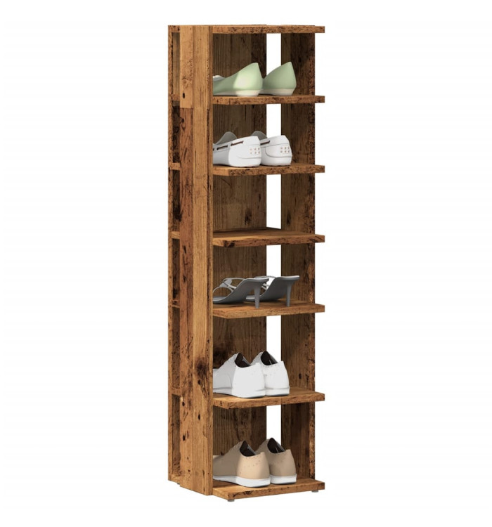 Armoire à chaussures vieux bois 28x27x102 cm bois d'ingénierie | Mobilier & Déco