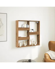Armoire murale chêne artisanal 80x15x80 cm bois d'ingénierie | Mobilier & Déco