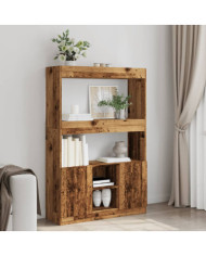Buffet haut vieux bois 92x33x140 cm bois d'ingénierie | Mobilier & Déco