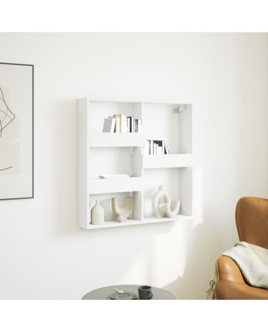 Armoire murale blanc 80x15x80 cm bois d'ingénierie | Mobilier & Déco