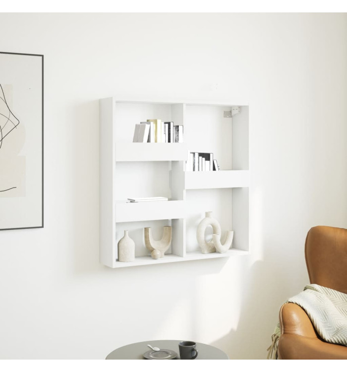 Armoire murale blanc 80x15x80 cm bois d'ingénierie | Mobilier & Déco
