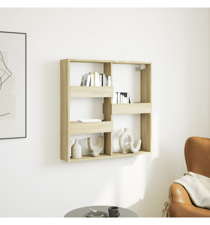 Armoire murale chêne sonoma 80x15x80 cm bois d'ingénierie | Mobilier & Déco