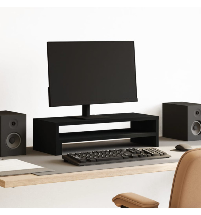 Support de moniteur noir 54x22x15 cm bois d'ingénierie | Mobilier & Déco