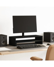 Support de moniteur noir 54x22x15 cm bois d'ingénierie | Mobilier & Déco