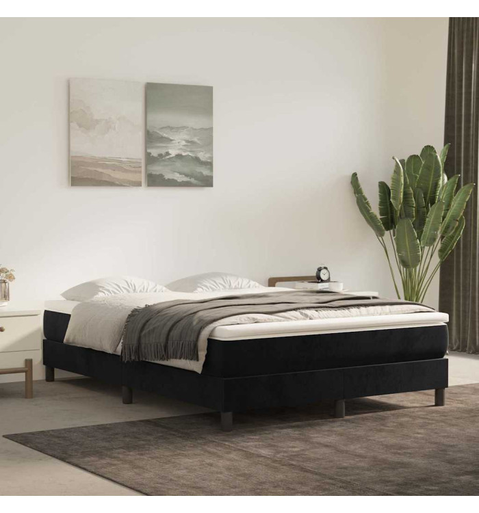 Matelas de lit à ressorts ensachés noir 140x220x20 cm velours | Mobilier & Déco