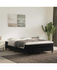 Matelas de lit à ressorts ensachés noir 140x220x20 cm velours | Mobilier & Déco