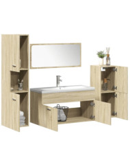 Ensemble de meubles de salle de bain 5 pcs chêne sonoma | Mobilier & Déco