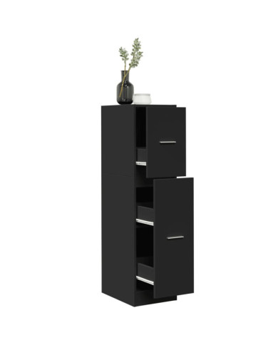 Armoire d'apothicaire noir 30x41x118 cm bois d'ingénierie | Mobilier & Déco