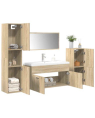Ensemble de meubles de salle de bain 5 pcs chêne sonoma | Mobilier & Déco