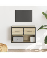 Meuble TV chêne sonoma 60x31x39,5 cm bois d'ingénierie et métal | Mobilier & Déco