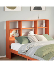 Tête de lit avec rangement cire marron 135cm bois massif de pin | Mobilier & Déco