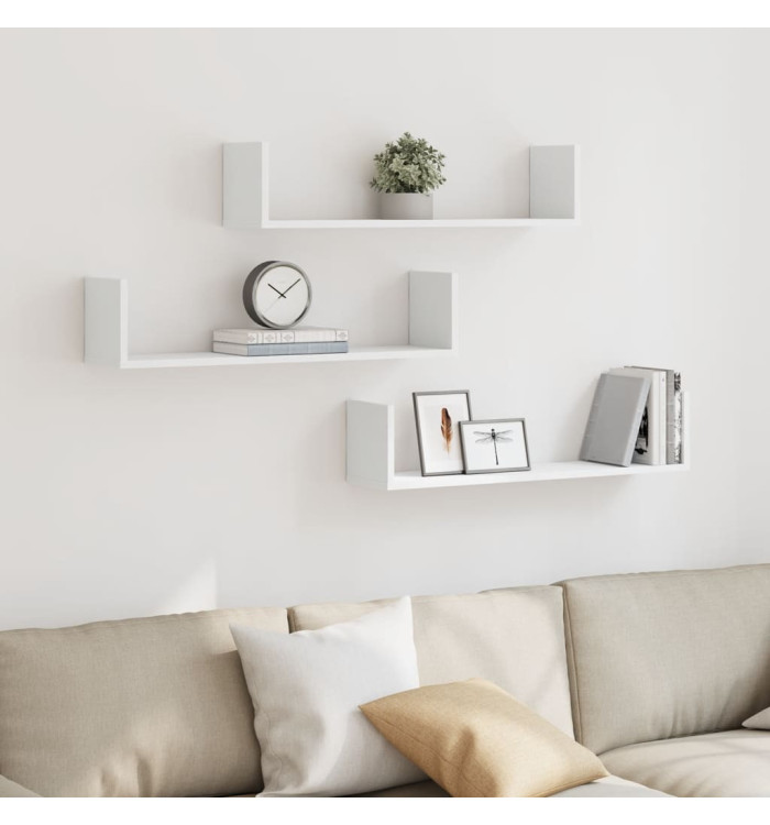 Étagères murales 3 pcs blanc 80x18x18 cm bois d'ingénierie | Mobilier & Déco