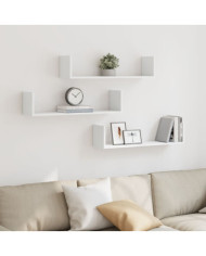 Étagères murales 3 pcs blanc 80x18x18 cm bois d'ingénierie | Mobilier & Déco