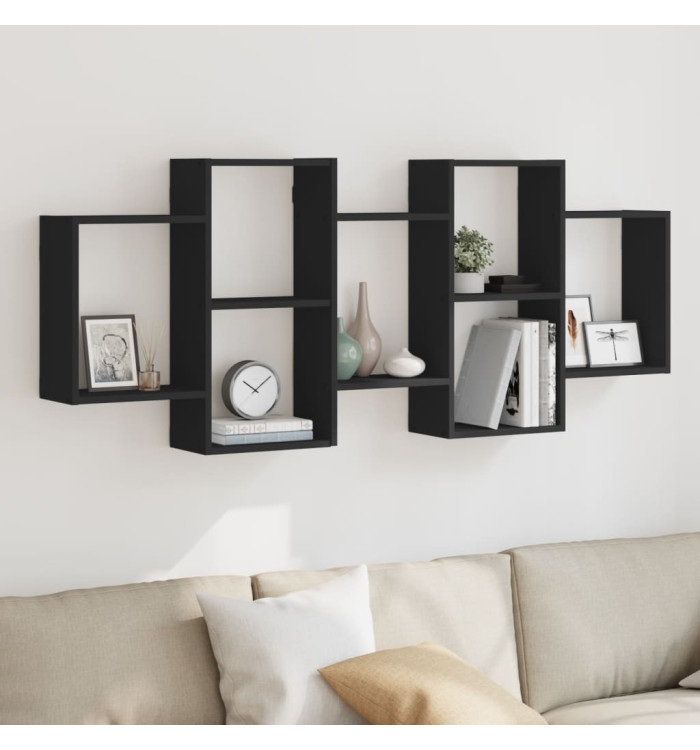 Étagère murale noir 159x18x65 cm bois d'ingénierie | Mobilier & Déco
