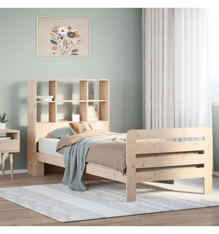Cadre de lit sans matelas 75x190 cm bois de pin massif | Mobilier & Déco