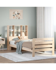 Cadre de lit sans matelas 75x190 cm bois de pin massif | Mobilier & Déco