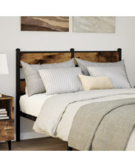 Tête de lit chêne fumé 120 cm fer et bois d'ingénierie | Mobilier & Déco