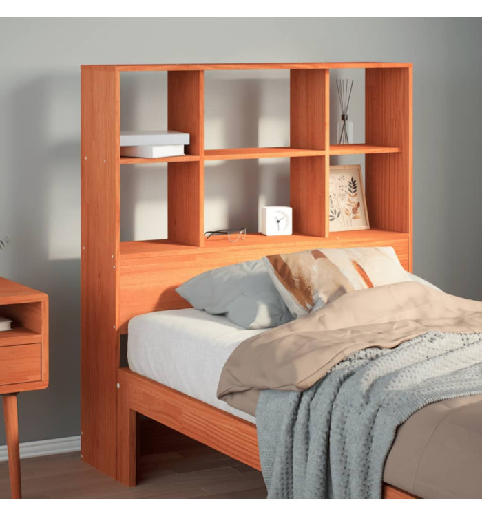 Tête de lit avec rangement cire marron 100cm bois massif de pin | Mobilier & Déco