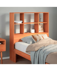 Tête de lit avec rangement cire marron 100cm bois massif de pin | Mobilier & Déco
