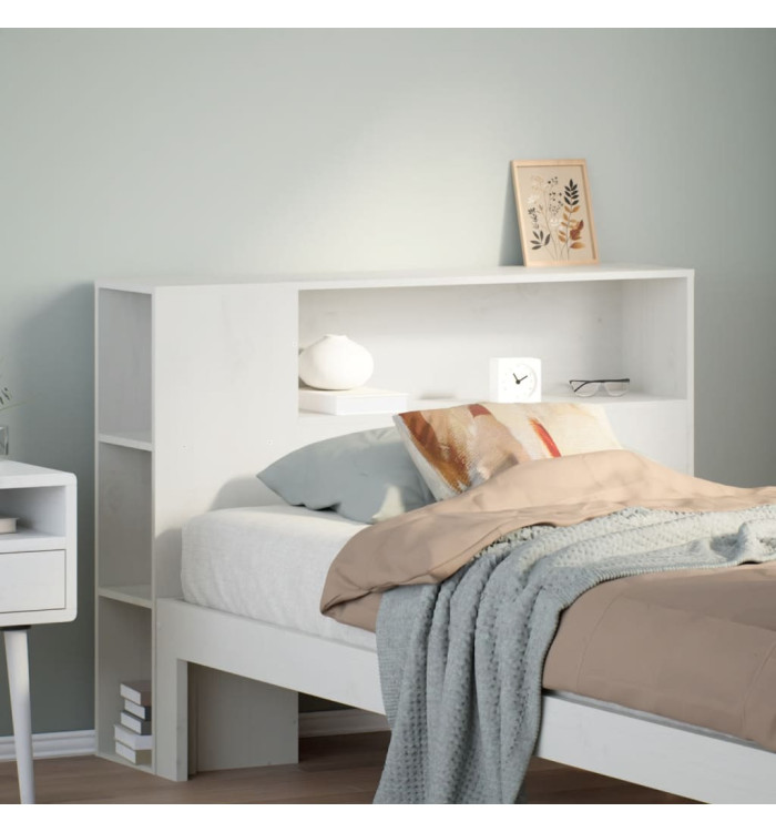 Tête de lit avec rangement blanc 75 cm bois massif de pin | Mobilier & Déco