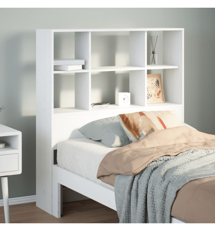 Tête de lit avec rangement blanc 90 cm bois massif de pin | Mobilier & Déco