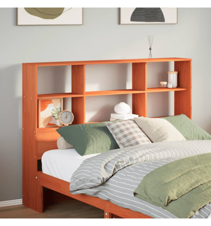 Tête de lit avec rangement cire marron 150cm bois massif de pin | Mobilier & Déco