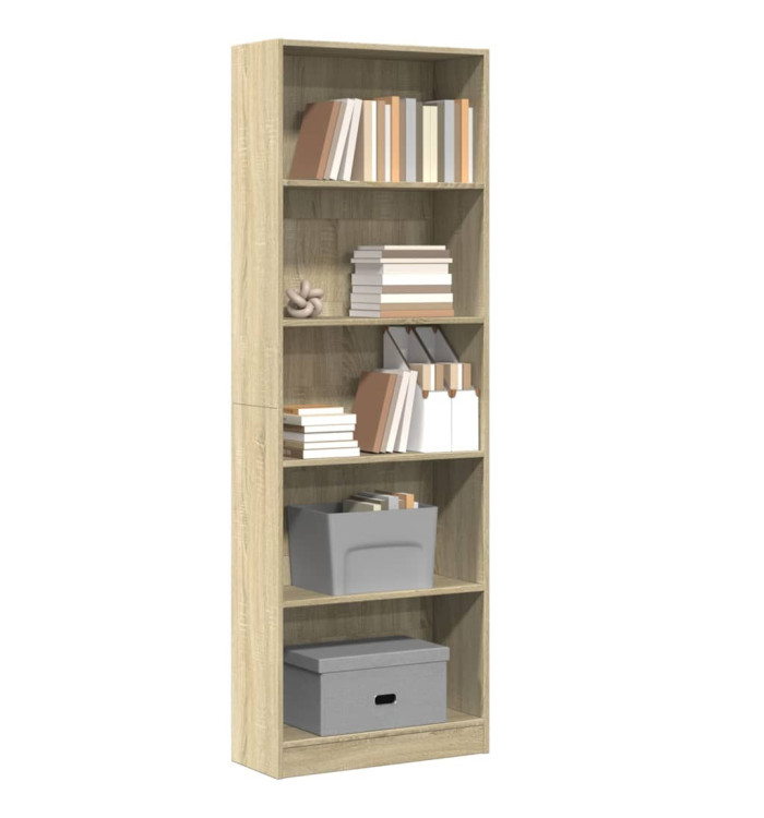Bibliothèque chêne sonoma 60x24x176 cm bois d'ingénierie | Mobilier & Déco