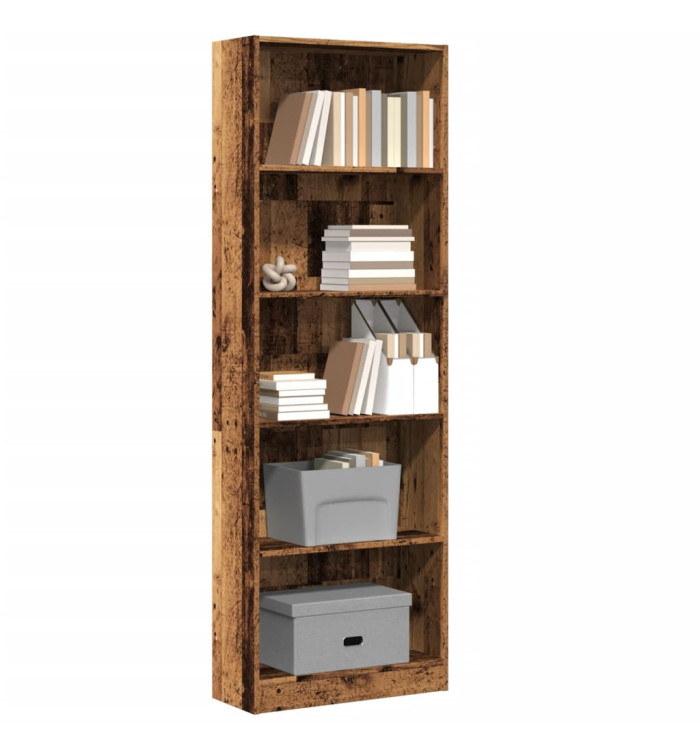 Bibliothèque vieux bois 60x24x176 cm bois d'ingénierie | Mobilier & Déco