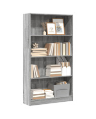 Bibliothèque sonoma gris 80x24x143 cm bois d'ingénierie | Mobilier & Déco