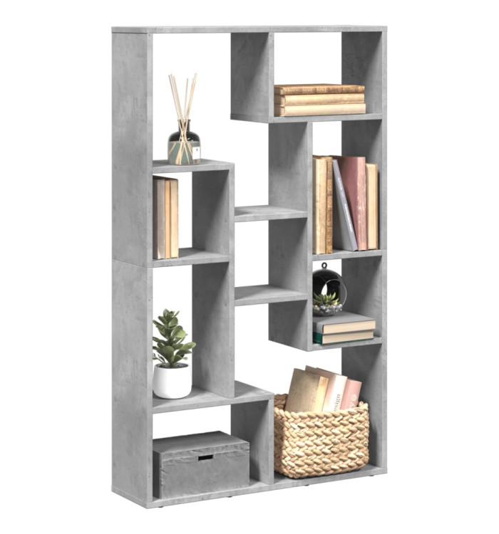 Bibliothèque gris béton 72x20x120 cm bois d'ingénierie | Mobilier & Déco