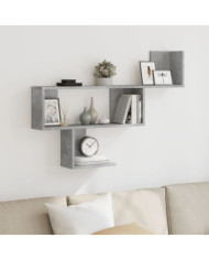 Étagère murale gris béton 100x15x70 cm bois d'ingénierie | Mobilier & Déco