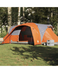 Tente familiale à dôme 6 personnes gris et orange imperméable | Mobilier & Déco