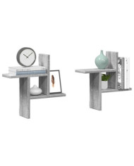 Étagères murales 2pcs sonoma gris 38x12x38 cm bois d’ingénierie | Mobilier & Déco