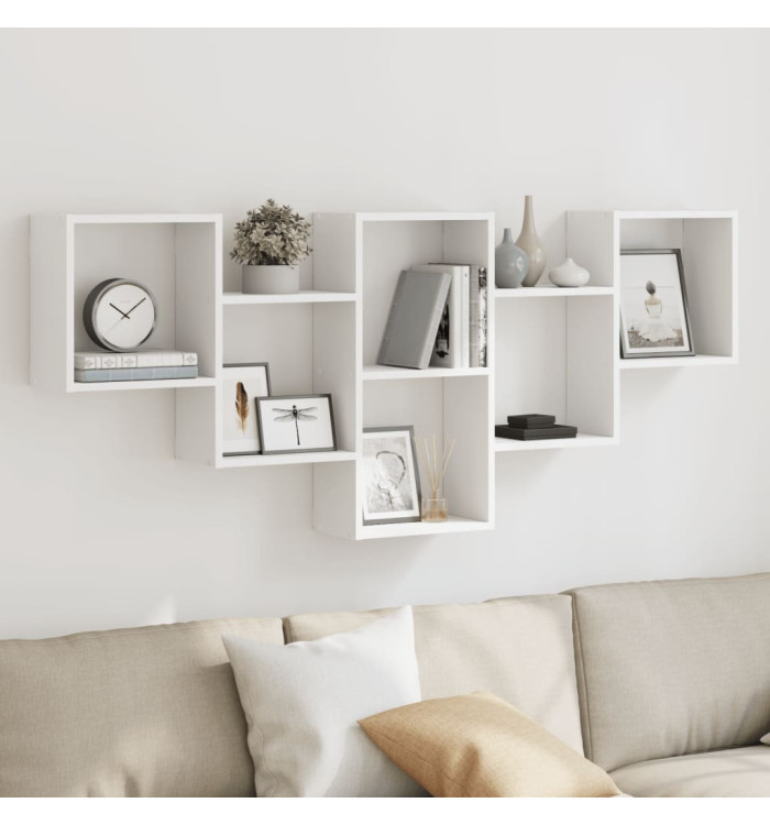 Étagère murale blanc 159x18x66 cm bois d'ingénierie | Mobilier & Déco
