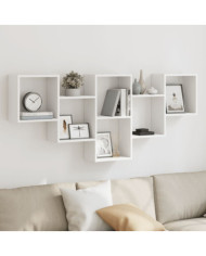 Étagère murale blanc 159x18x66 cm bois d'ingénierie | Mobilier & Déco
