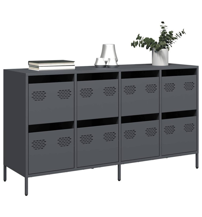 Buffet anthracite 135x39x73,5 cm acier laminé à froid | Mobilier & Déco