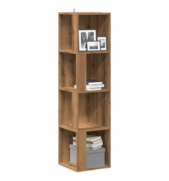 Armoire d'angle chêne artisanal 33x33x132 cm bois d'ingénierie | Mobilier & Déco